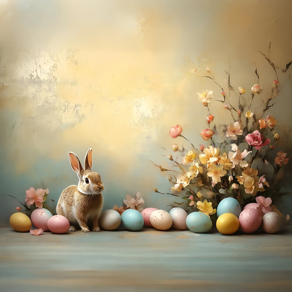 Easter Backdrops Photography Vintage Bunny Floral Egg Backdrop UK CSH2-89