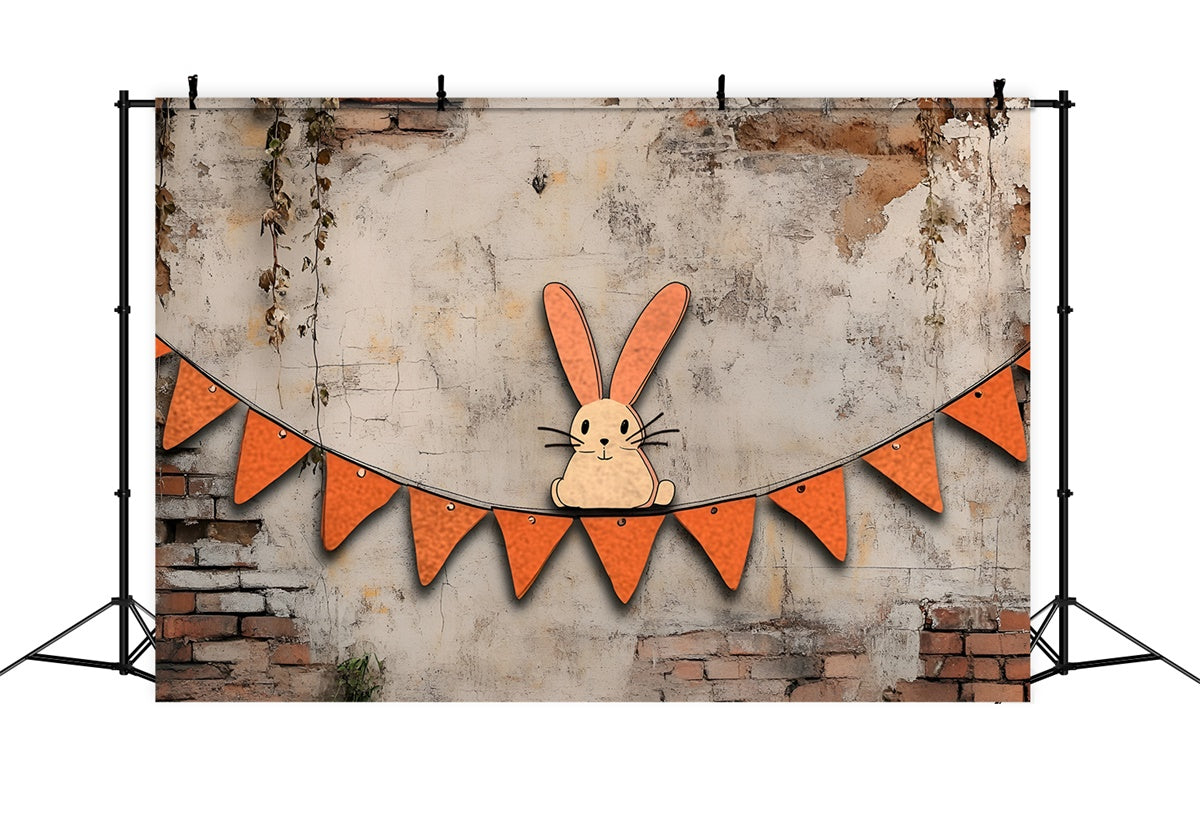 Photography Easter Backdrop Playful Bunny Brick Wall Backdrop UK CSH2-98