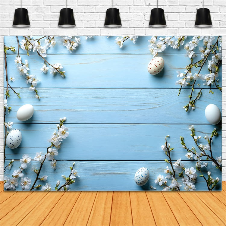 Easter Backdrops Photography Pastel Blue Easter Blossom Backdrop UK CSH2-99