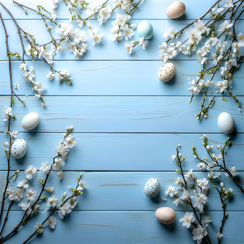 Easter Backdrops Photography Pastel Blue Easter Blossom Backdrop UK CSH2-99