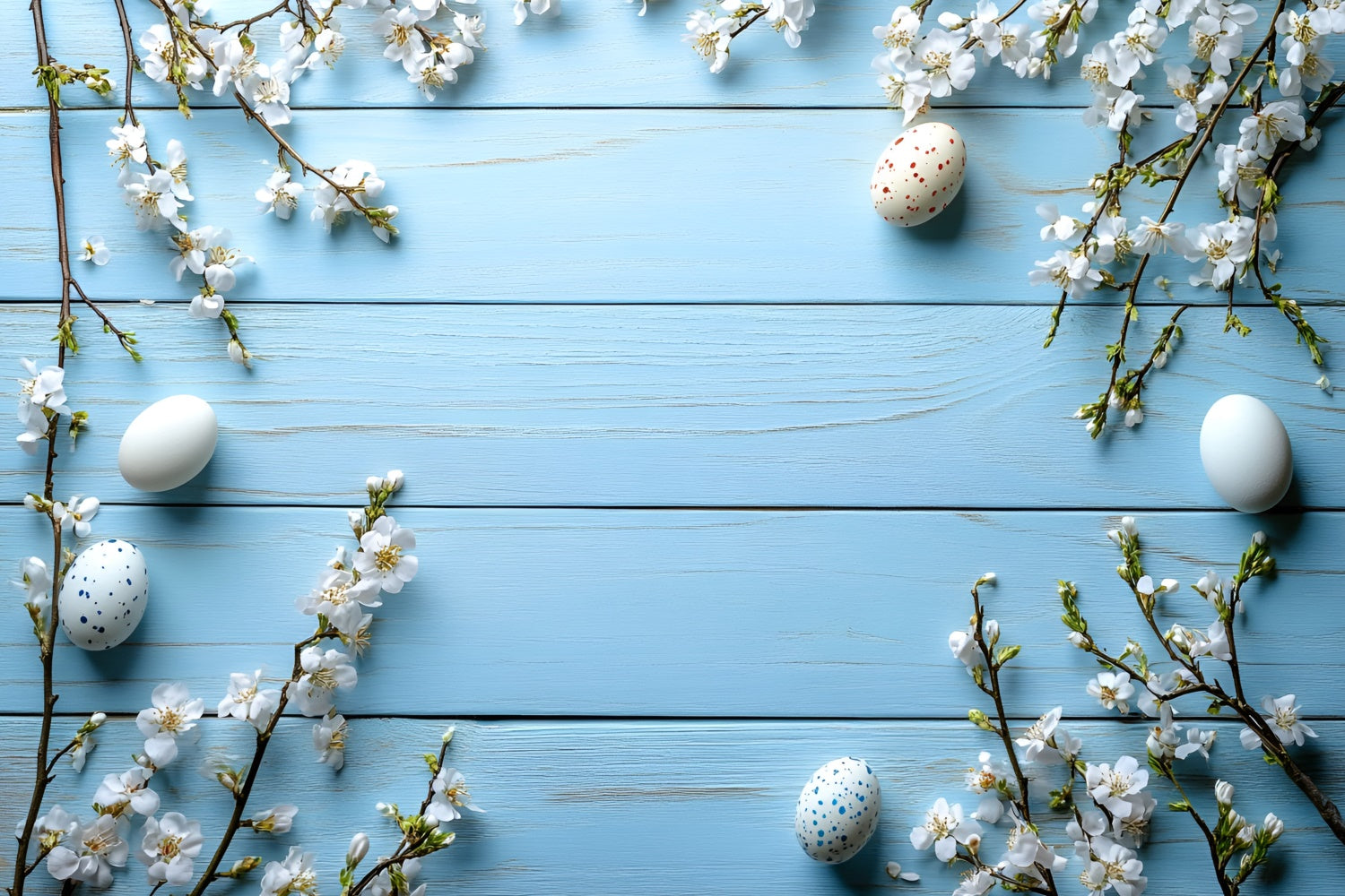 Easter Backdrops Photography Pastel Blue Easter Blossom Backdrop UK CSH2-99