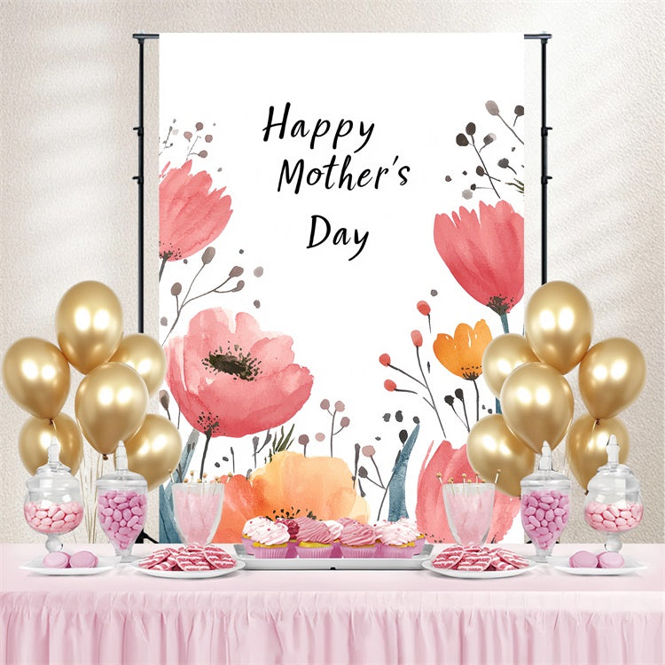 Mothers Day Backdrops Rustic Watercolor Wildflower Custom Backdrop UK CSH3-102