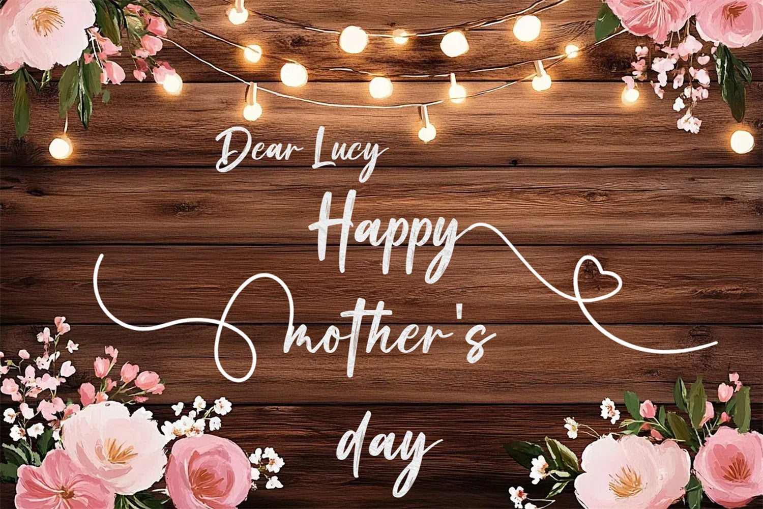 Mothers Day Backdrop Wooden Blossom Glow Personalized Backdrop UK CSH3-106