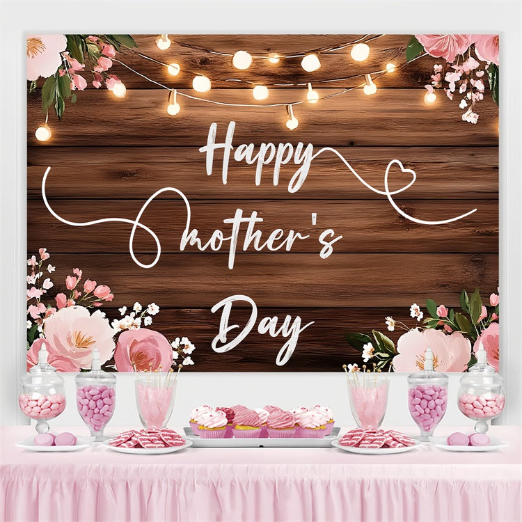 Mothers Day Backdrop Wooden Blossom Glow Personalized Backdrop UK CSH3-106
