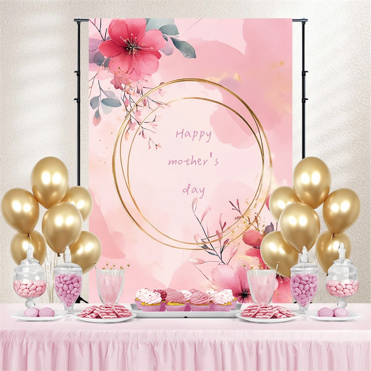 Mothers Day Photo Backdrop Delicate Floral Frame Custom Backdrop UK CSH3-107