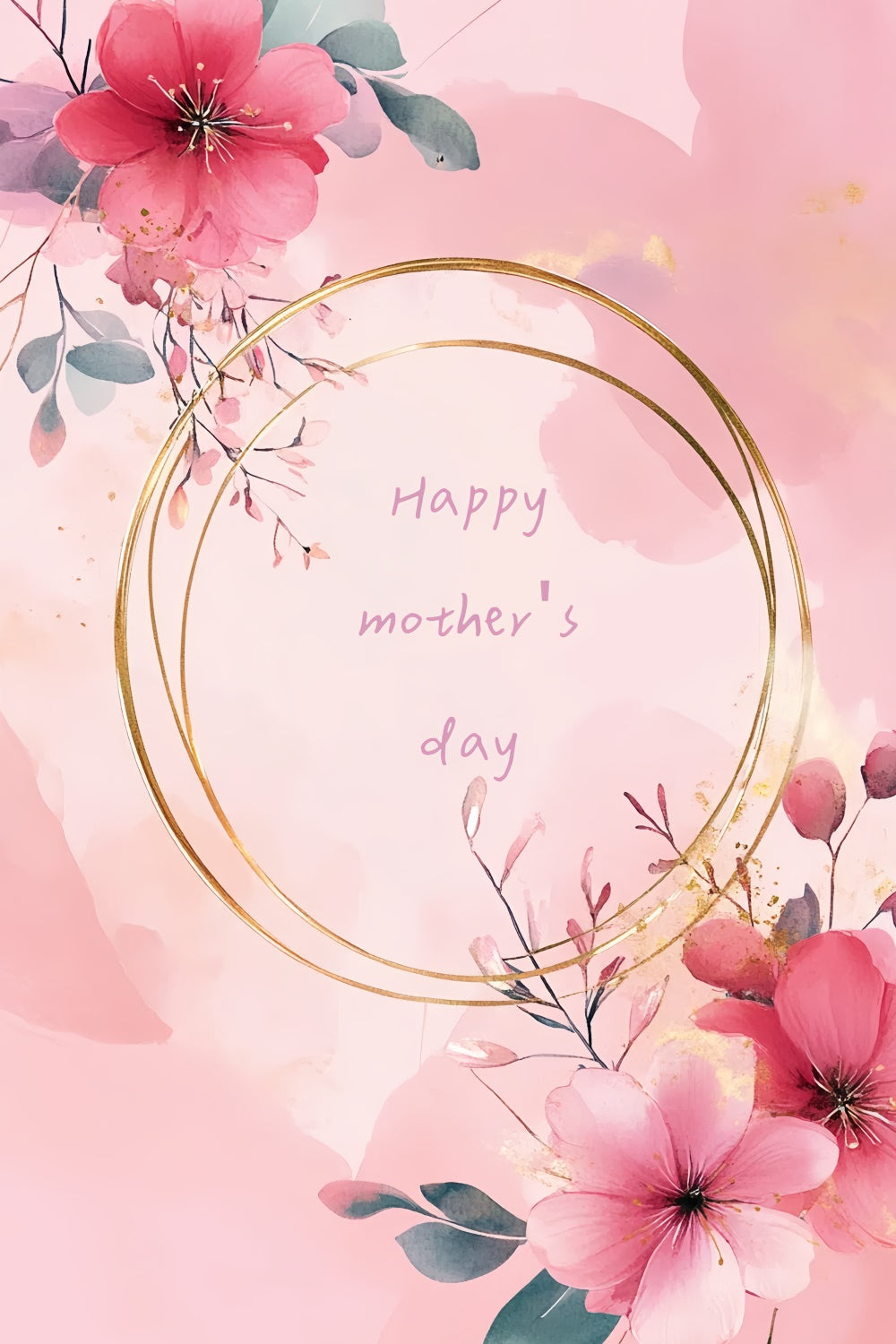 Mothers Day Photo Backdrop Delicate Floral Frame Custom Backdrop UK CSH3-107