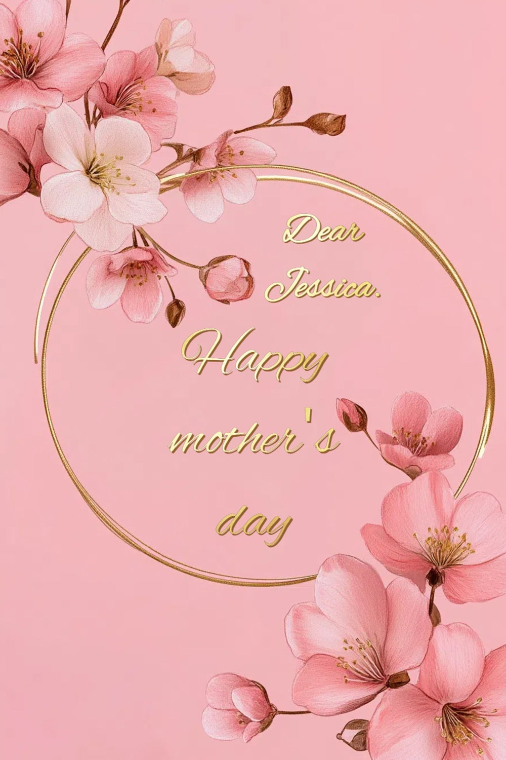 Backdrop For Mothers Day Gold Frame Floral Personalized Backdrop UK CSH3-108