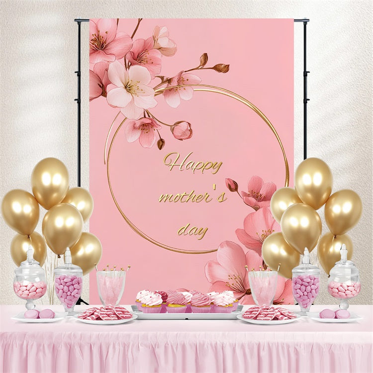 Backdrop For Mothers Day Gold Frame Floral Personalized Backdrop UK CSH3-108