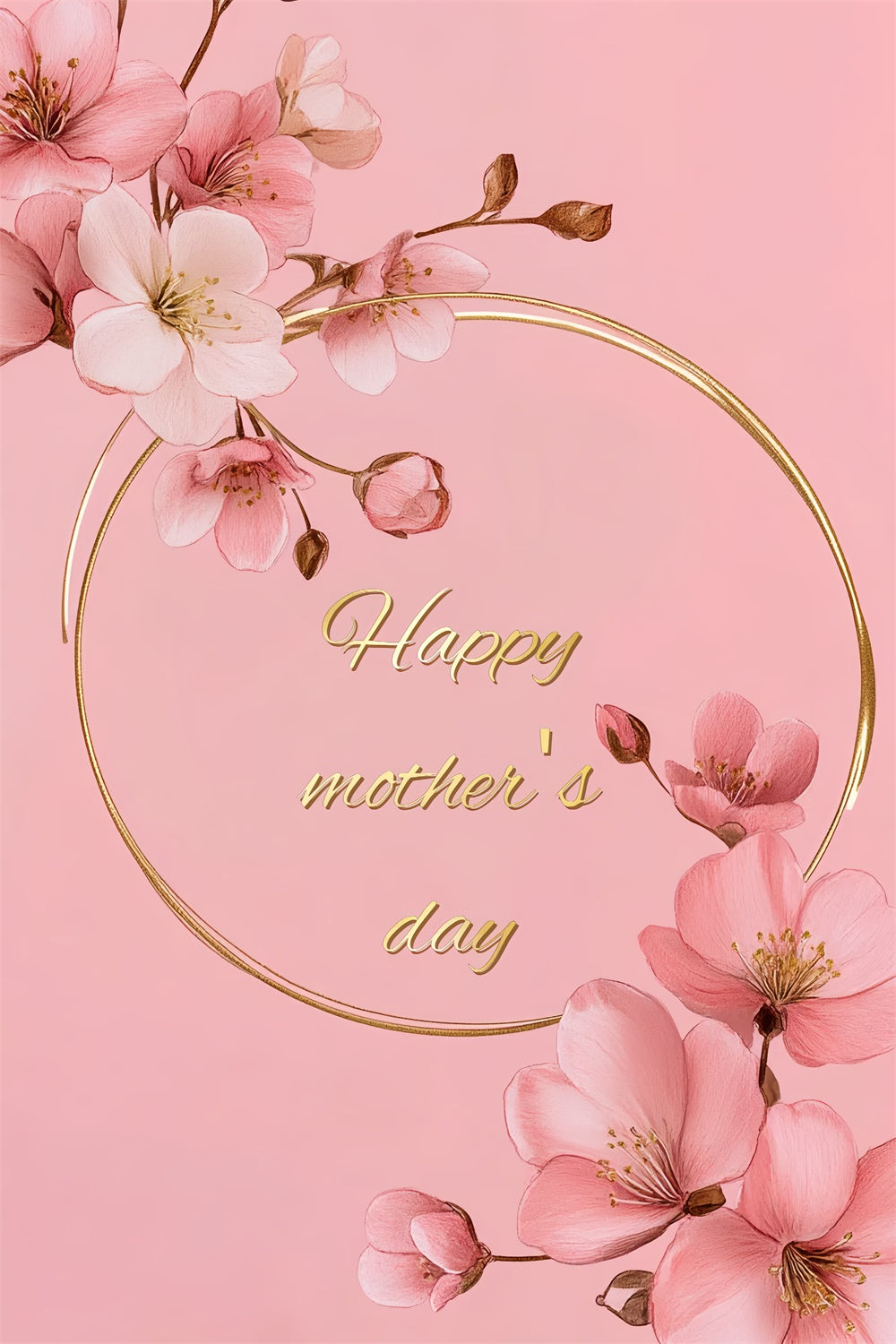 Backdrop For Mothers Day Gold Frame Floral Personalized Backdrop UK CSH3-108
