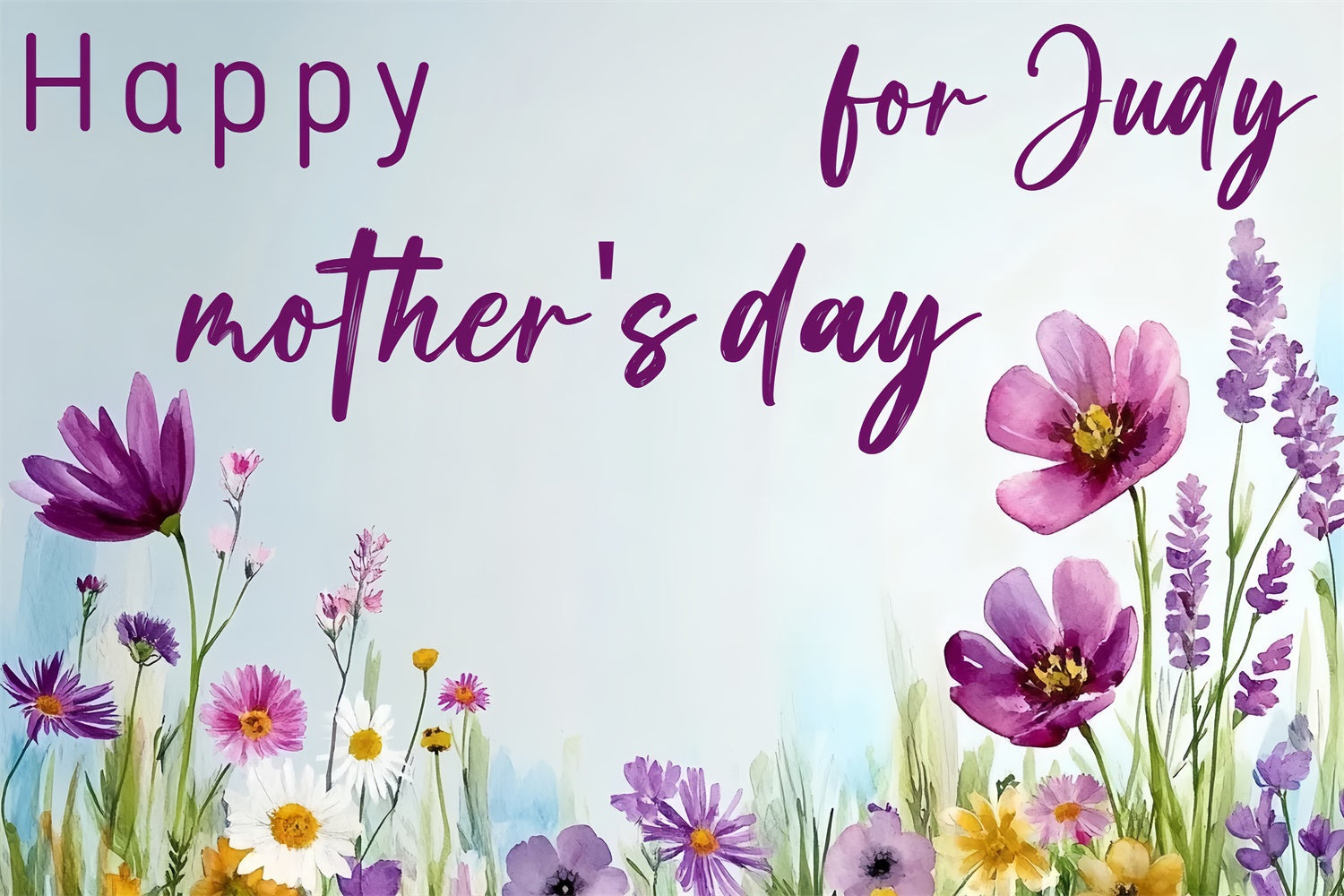 Mothers Day Backdrops Wildflower Meadow Watercolor Custom Backdrop UK CSH3-110