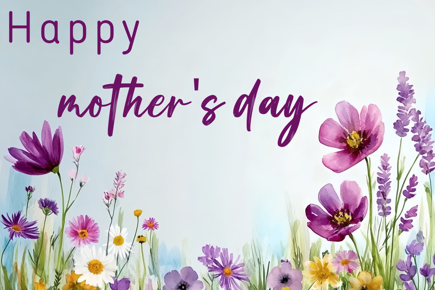 Mothers Day Backdrops Wildflower Meadow Watercolor Custom Backdrop UK CSH3-110