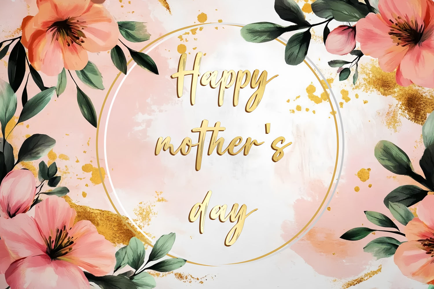Mother's Day Backdrop Watercolor Blooming Floral Custom Backdrop UK CSH3-111