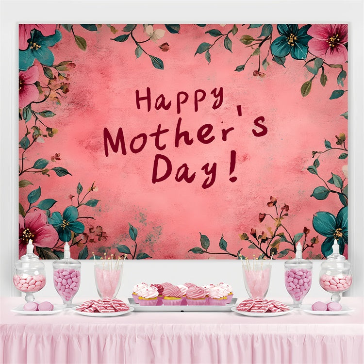 Mothers Day Backdrop Blush Floral Frame Personalized Backdrop UK CSH3-115