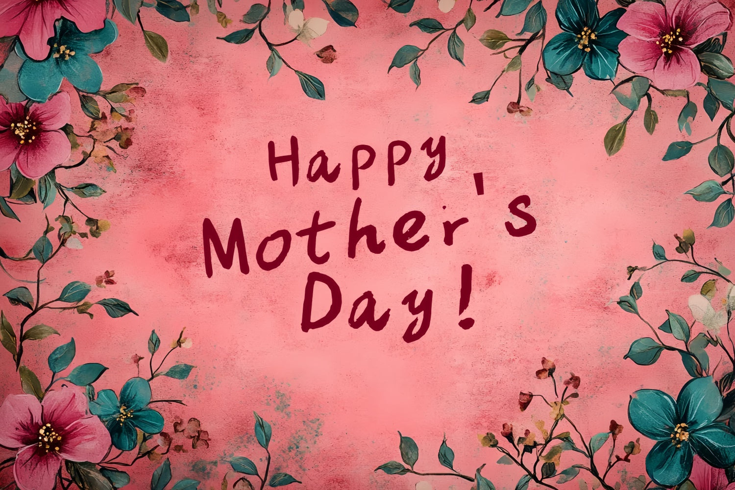Mothers Day Backdrop Blush Floral Frame Personalized Backdrop UK CSH3-115