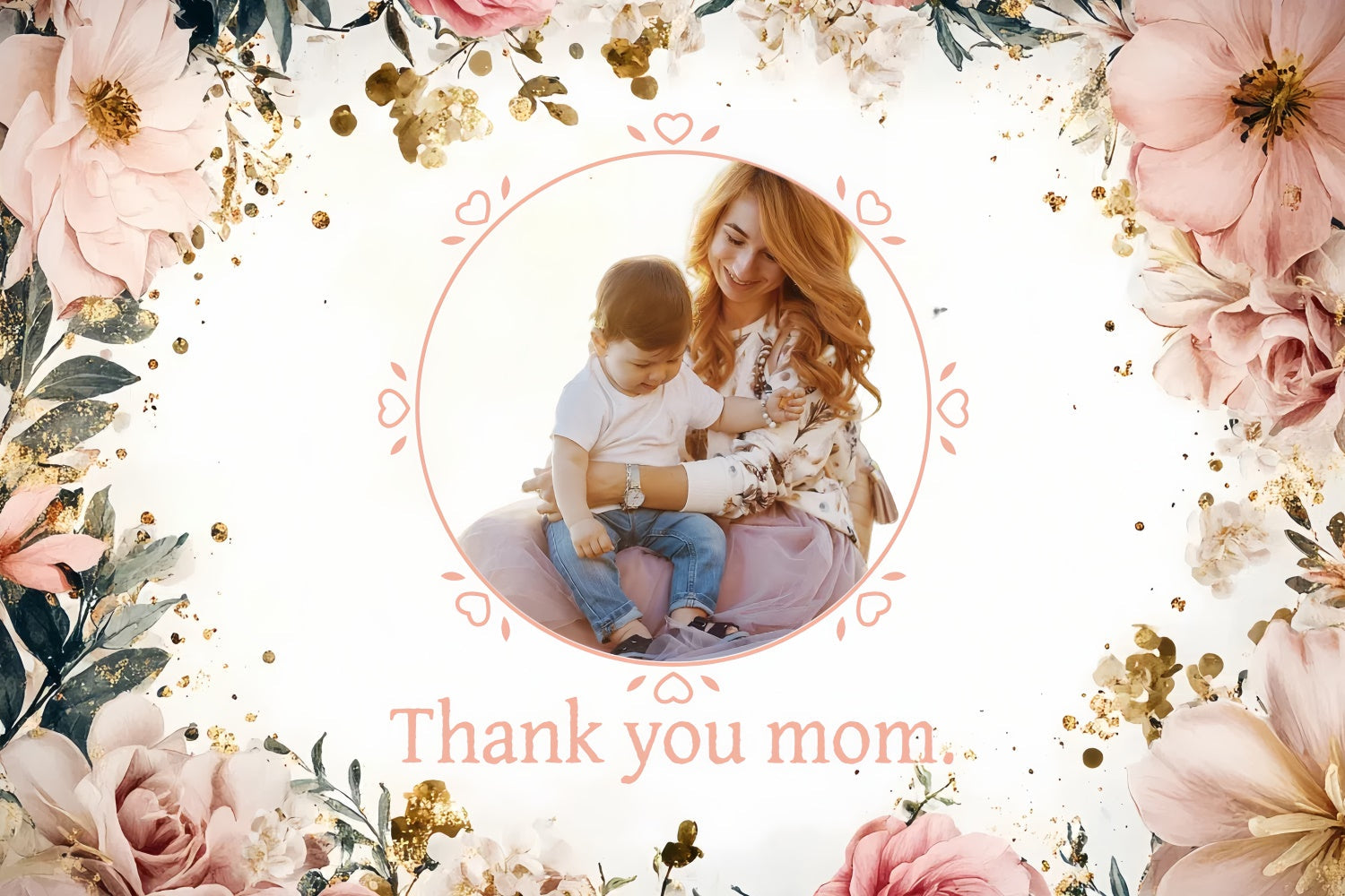 Mothers Day Backdrops Vintage Ivory Floral Customized Backdrop UK CSH3-118