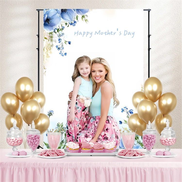 Backdrop For Mothers Day Soft Blue Blossom Personalized Backdrop UK CSH3-120