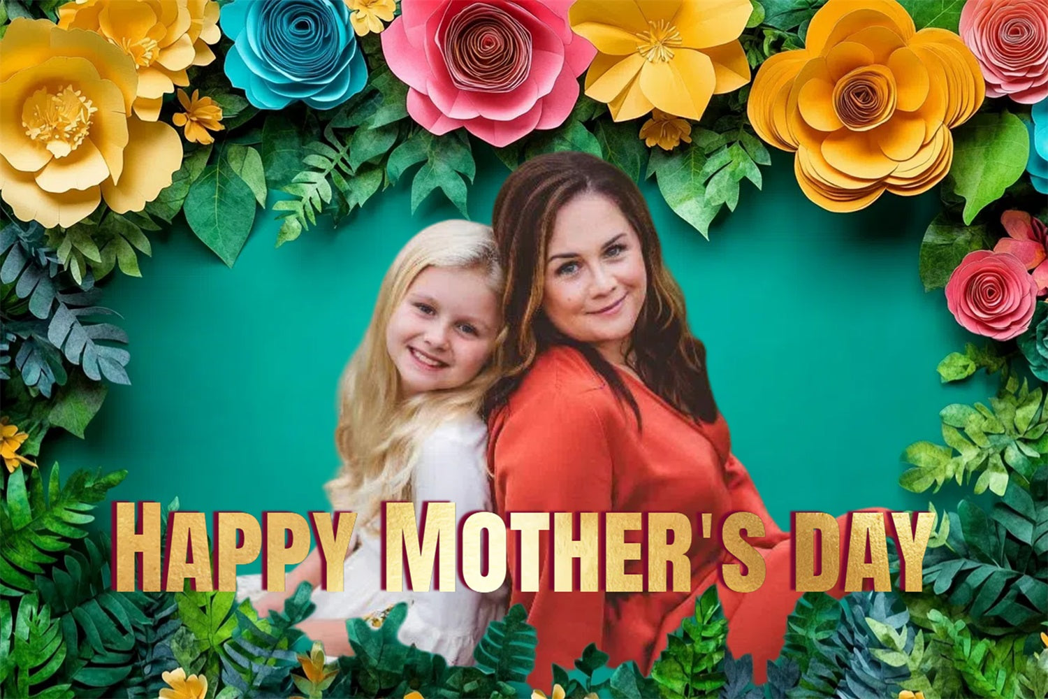 Happy Mother's Day Backdrop Tropical Paradise Customized Backdrop UK CSH3-207