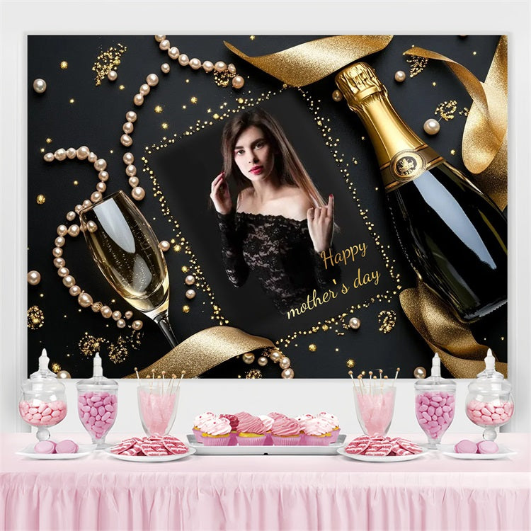 Mother Day Backdrop Pearl Champagne Customized Backdrop UK CSH3-211