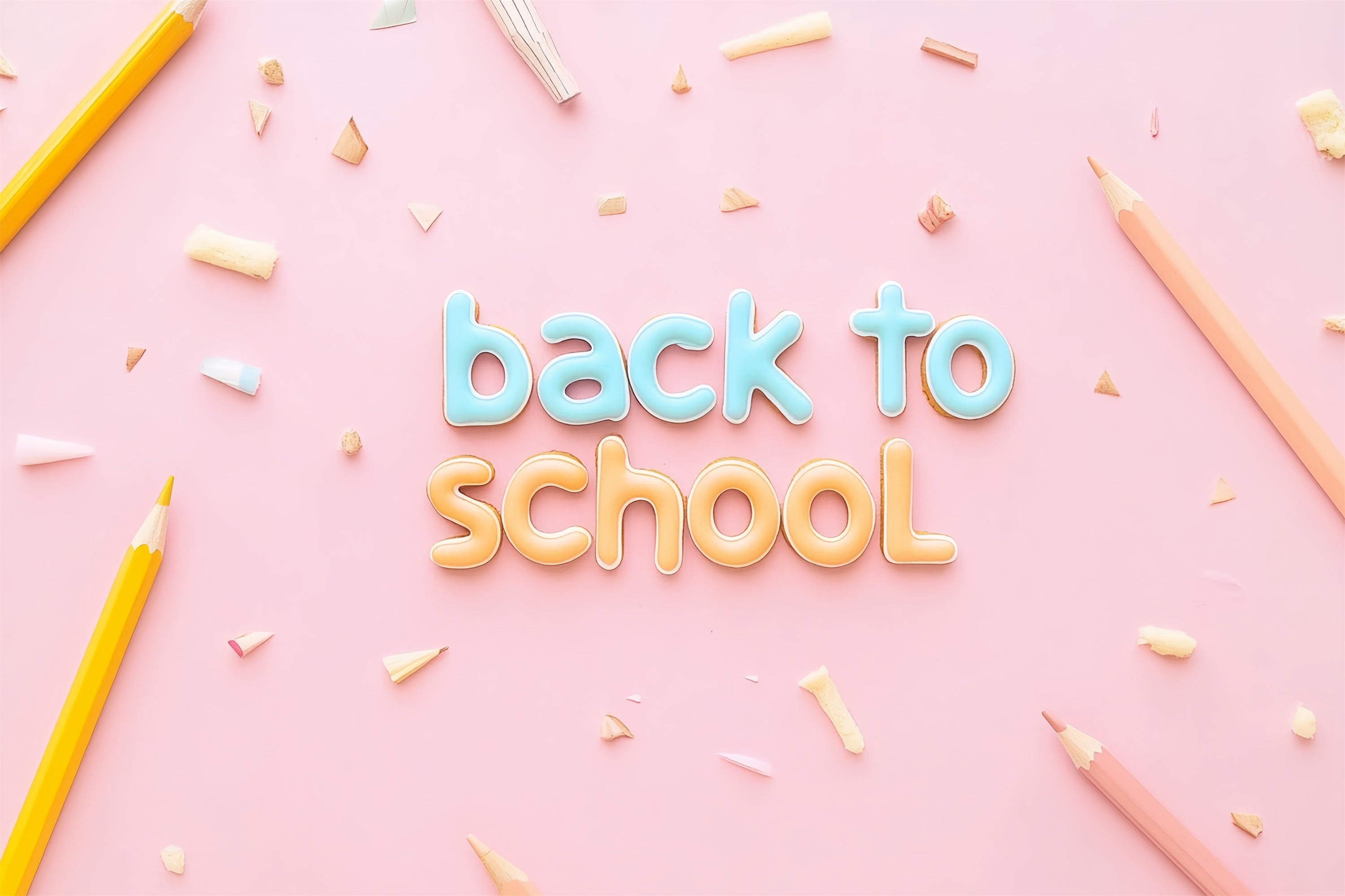 Back To School Photo Backdrop Minimalist Pencil Pink Backdrop UK CSH3-86