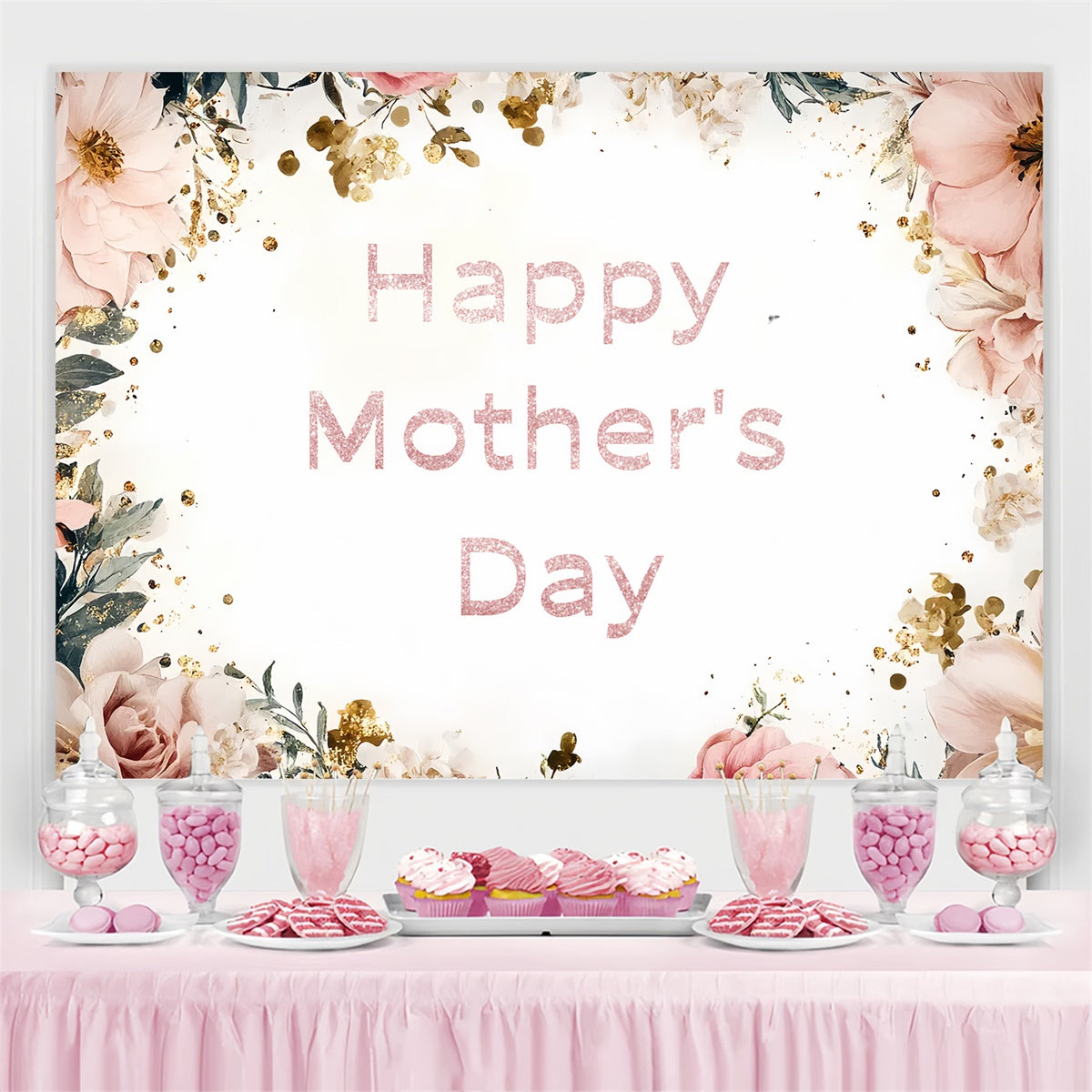 Backdrops For Mother's Day Watercolor Blush Peony Custom Backdrop UK CSH3-91