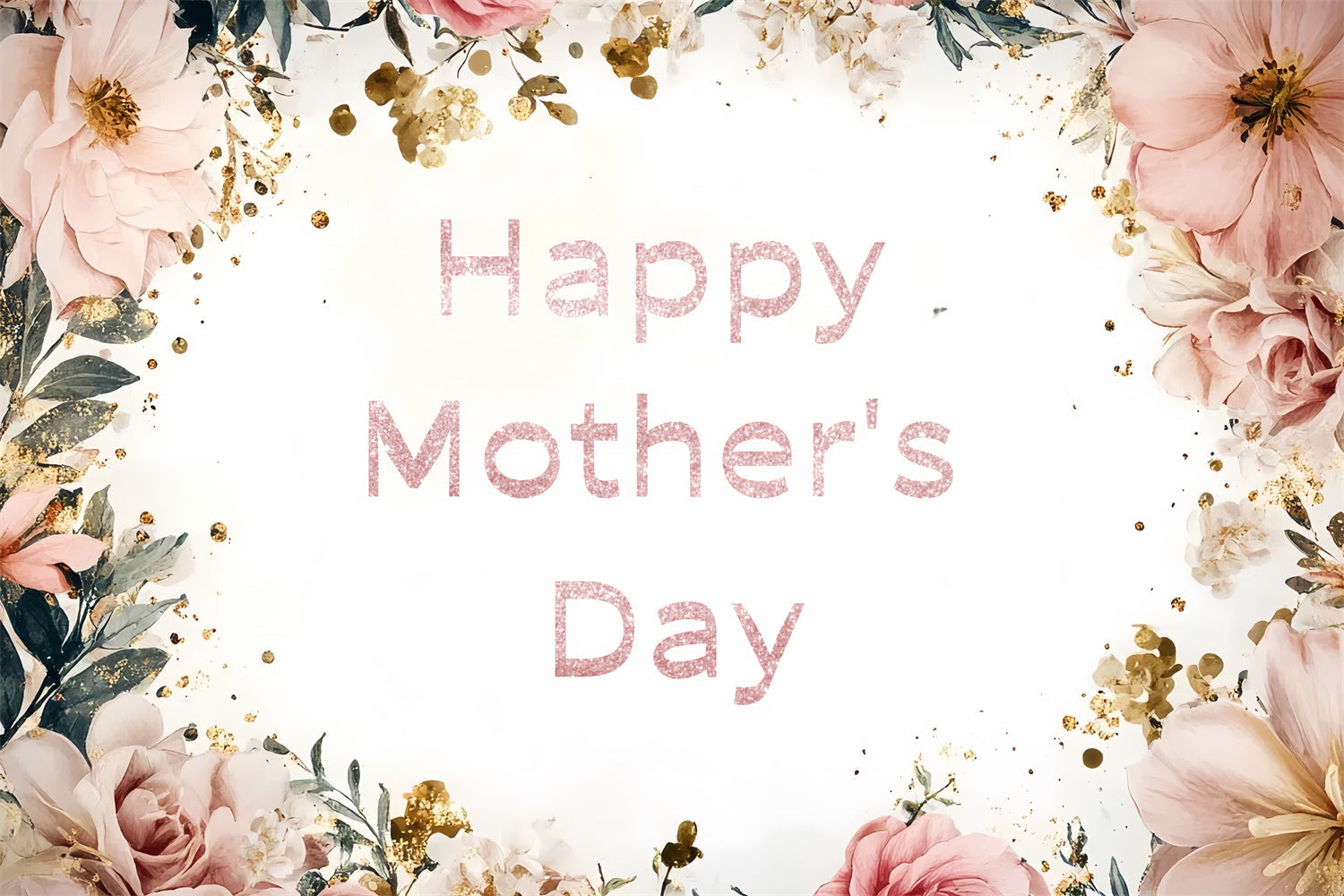 Backdrops For Mother's Day Watercolor Blush Peony Custom Backdrop UK CSH3-91