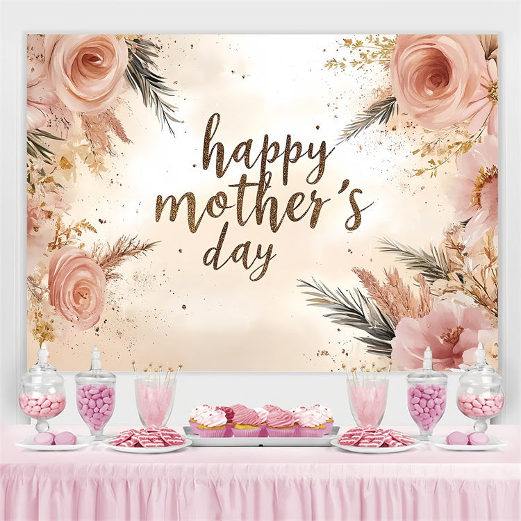 Mothers Day Backdrop Vintage Pink Rose Personalized Backdrop UK CSH3-94