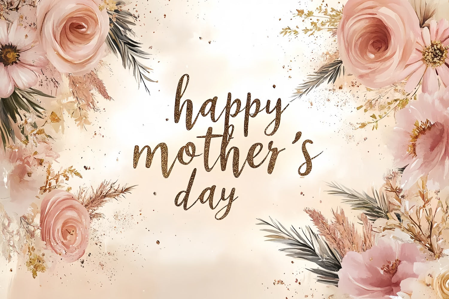 Mothers Day Backdrop Vintage Pink Rose Personalized Backdrop UK CSH3-94