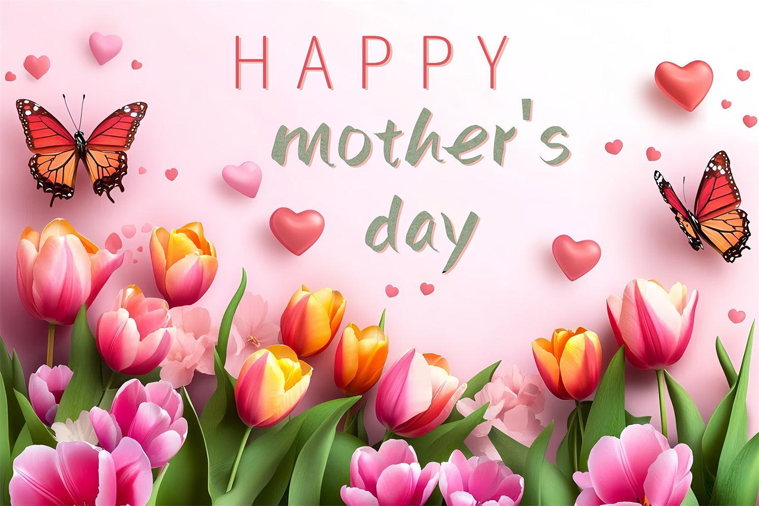 Mother's Day Backdrop Ideas Romantic Tulip Bloom Custom Backdrop UK CSH3-96