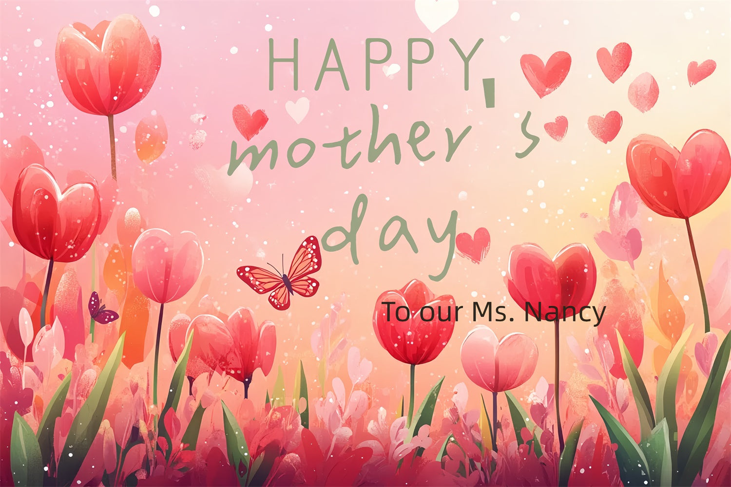 Backdrop For Mothers Day Sunset Tulip Garden Customized Backdrop UK CSH3-97