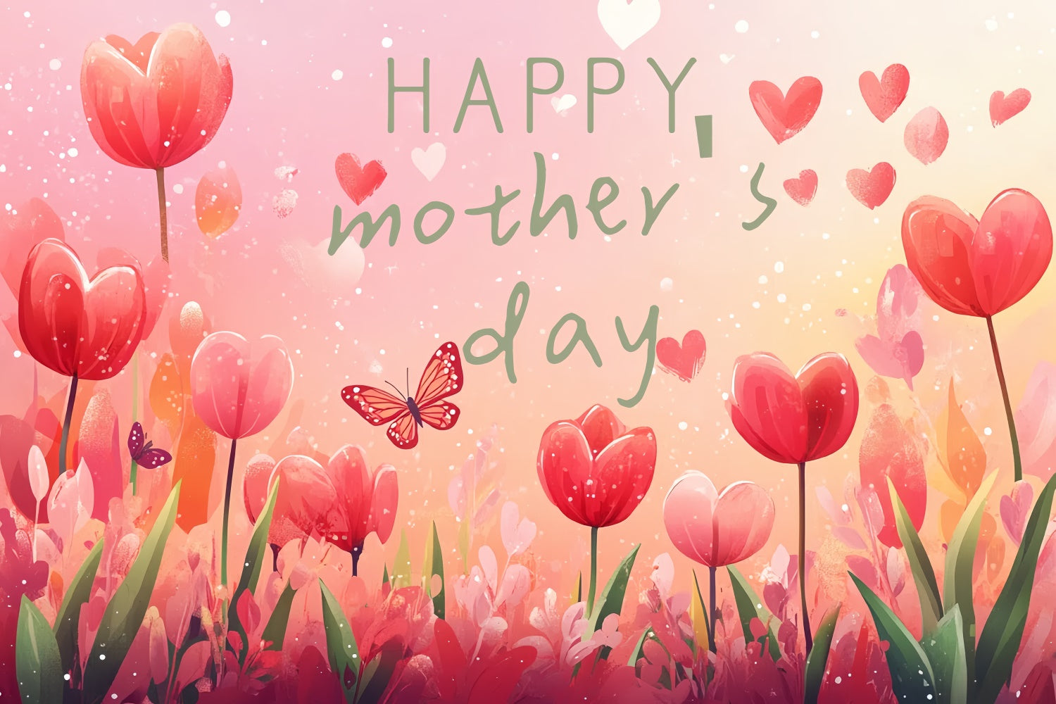 Backdrop For Mothers Day Sunset Tulip Garden Customized Backdrop UK CSH3-97
