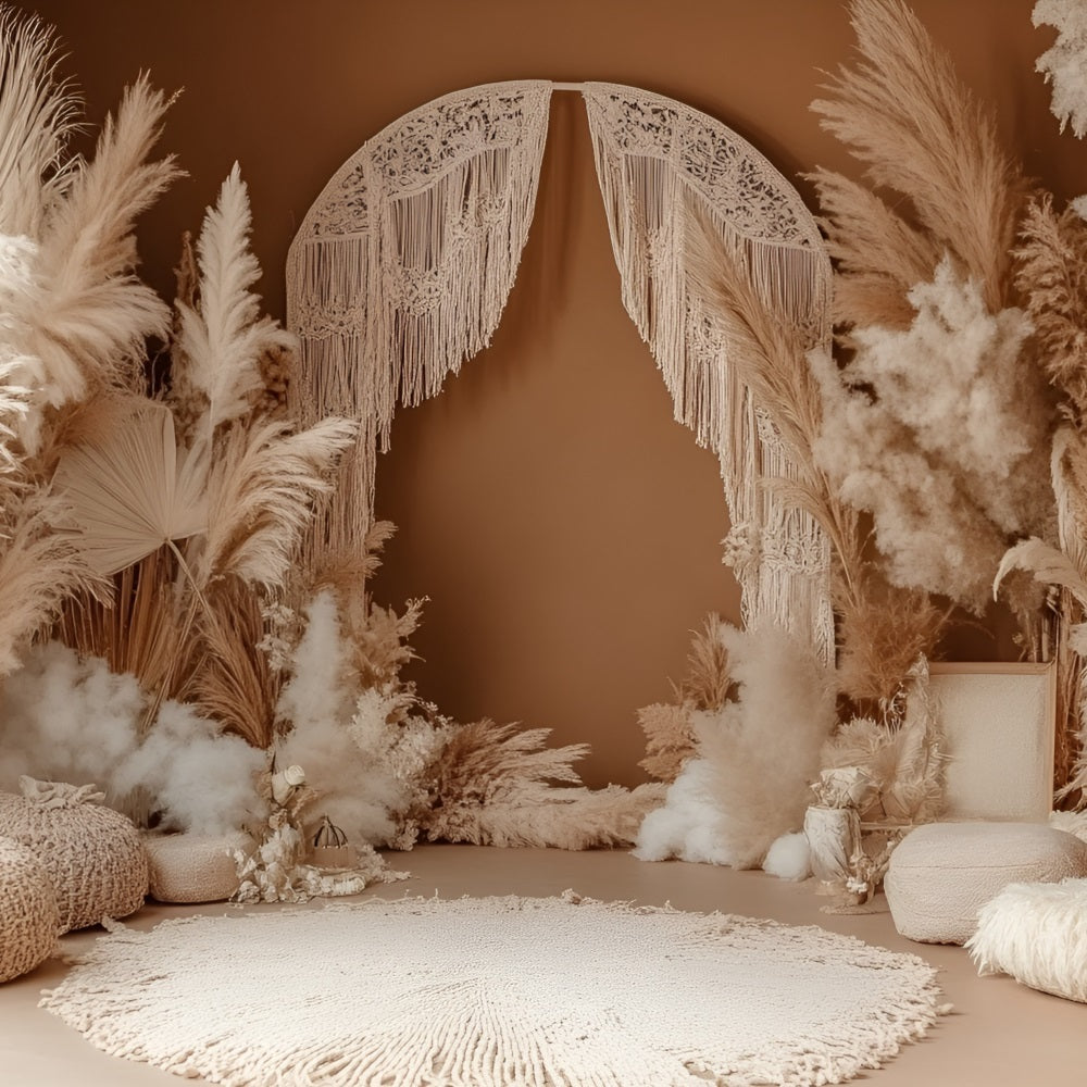 Boho Photo Backdrop Drape Macrame Arch Pampas Backdrop UK CSH4-145