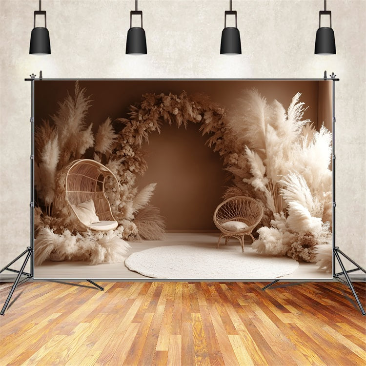 Boho Arch Backdrop Pampas Arch Chair Backdrop UK CSH4-146