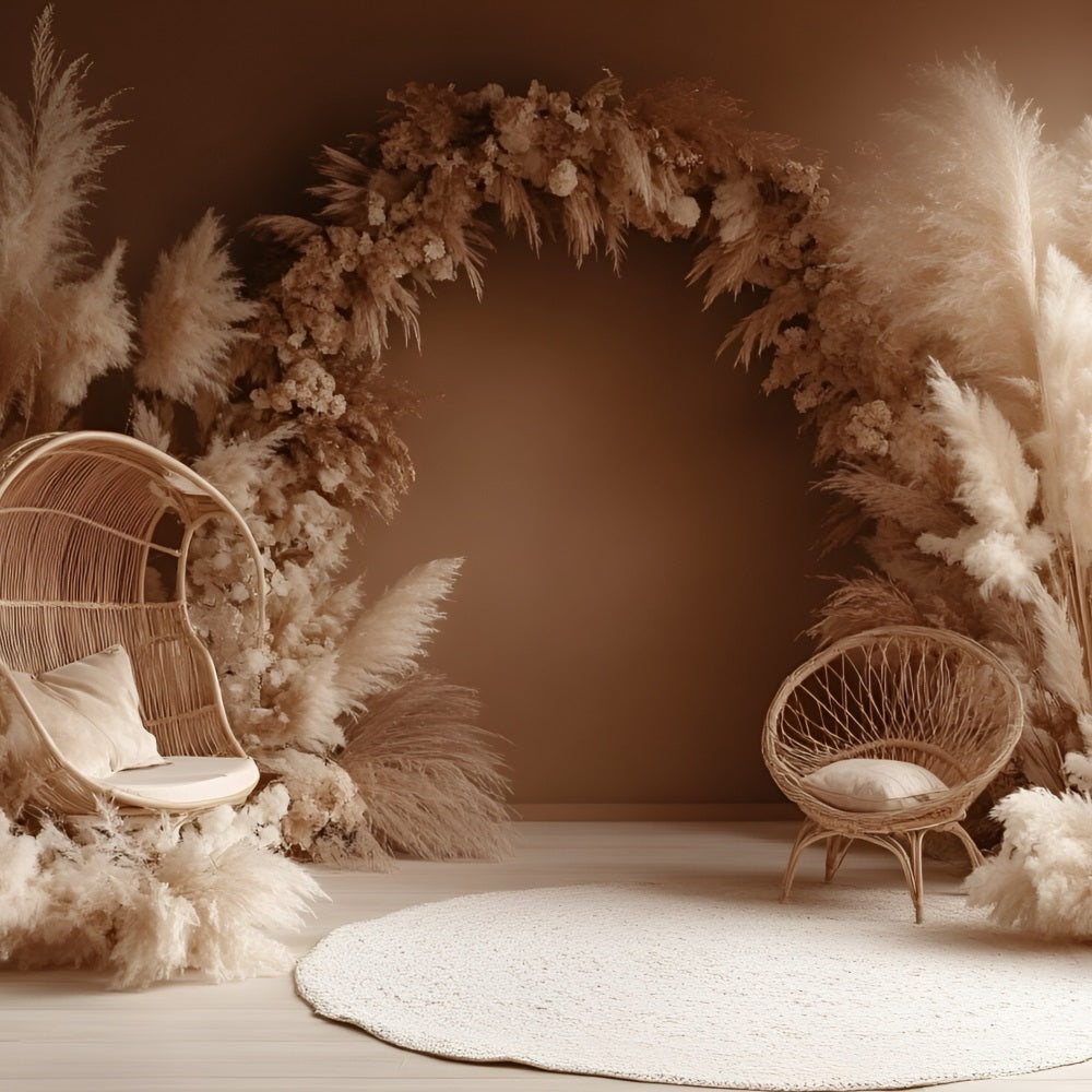 Boho Arch Backdrop Pampas Arch Chair Backdrop UK CSH4-146
