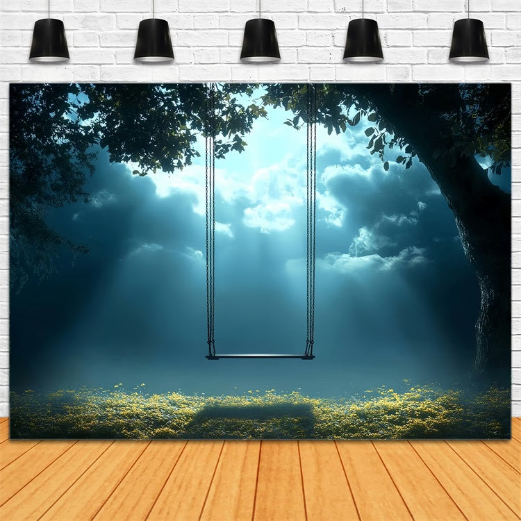 Sky Photography Backdrop Dreamy Clouds Swing Backdrop UK CSH4-238