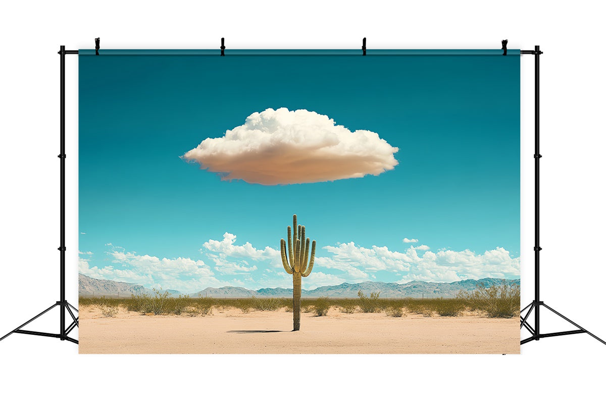 Blue Sky Photo Backdrop Desert Cactus Puffy Cloud Backdrop UK CSH4-241