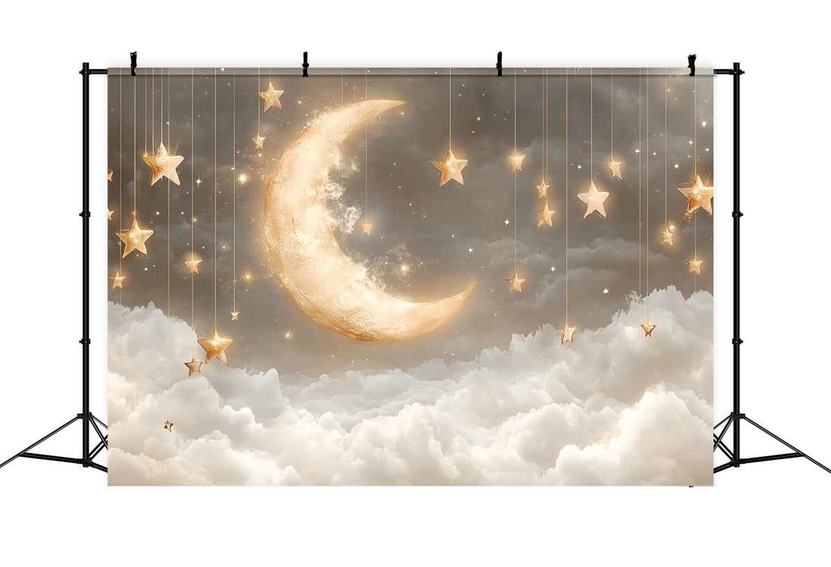 Cloud Backdrop Photoshoot Moonlight Hanging Stars Backdrop UK CSH4-251