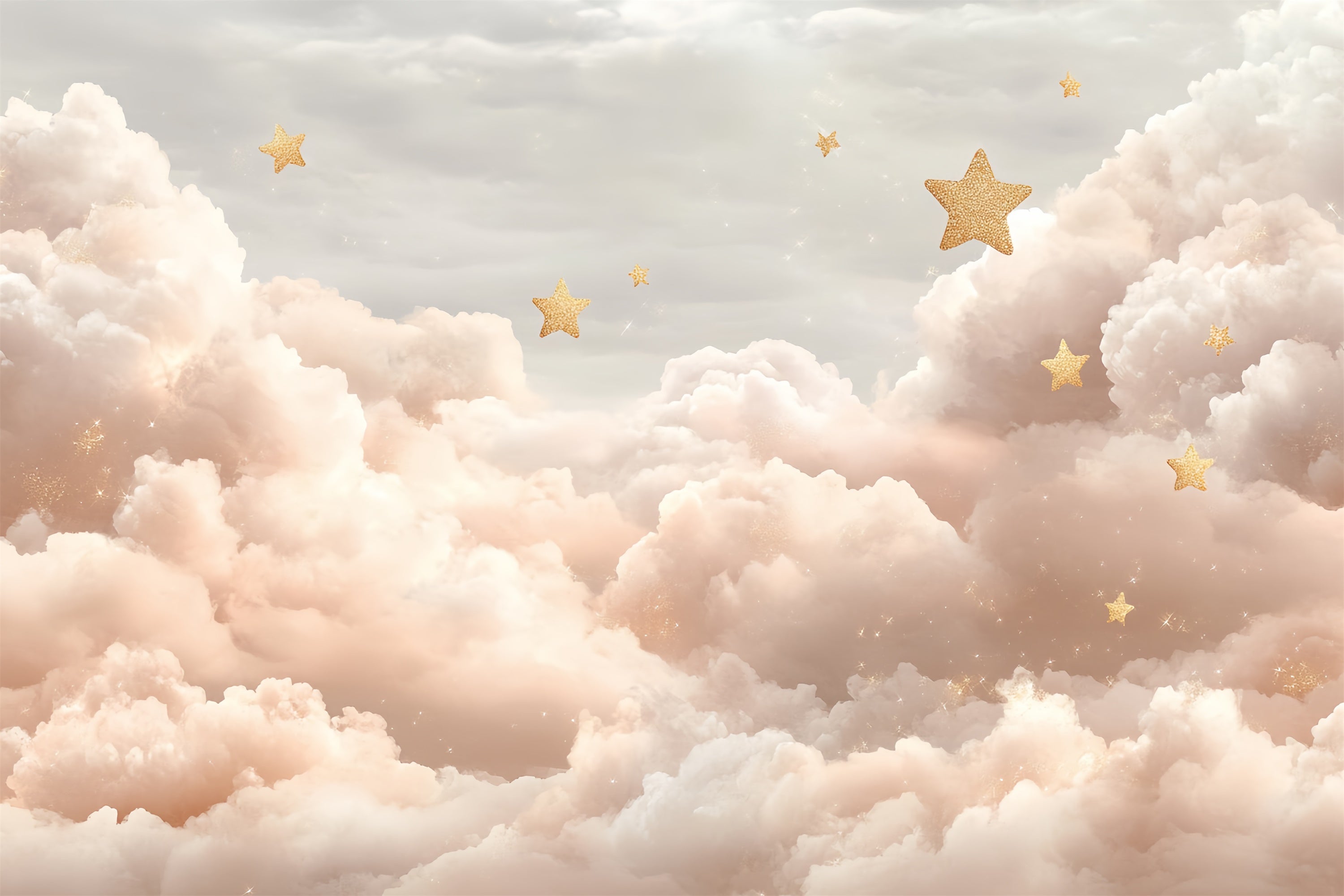 Cloud Photo Backdrop Golden Stars Dream Clouds Backdrop UK CSH4-252