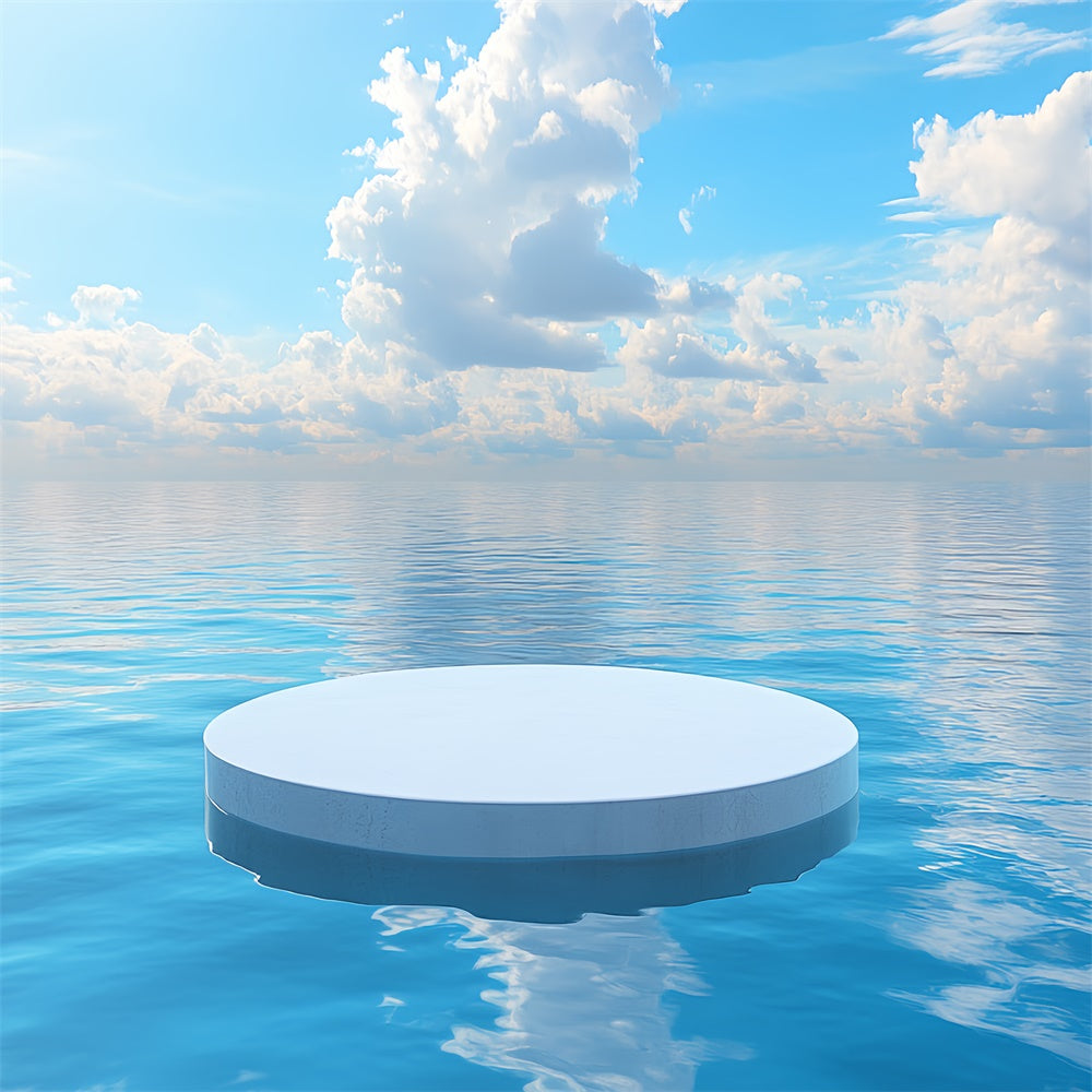 Ocean And Sky Backdrop Blue Sky Serene Water Backdrop UK CSH4-253