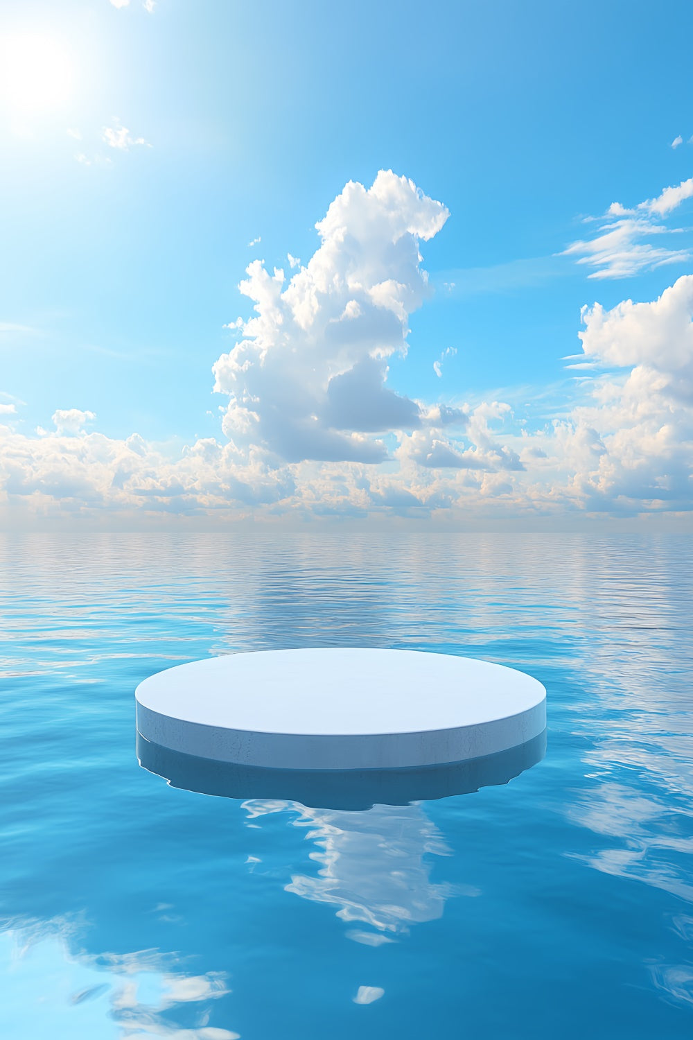 Ocean And Sky Backdrop Blue Sky Serene Water Backdrop UK CSH4-253