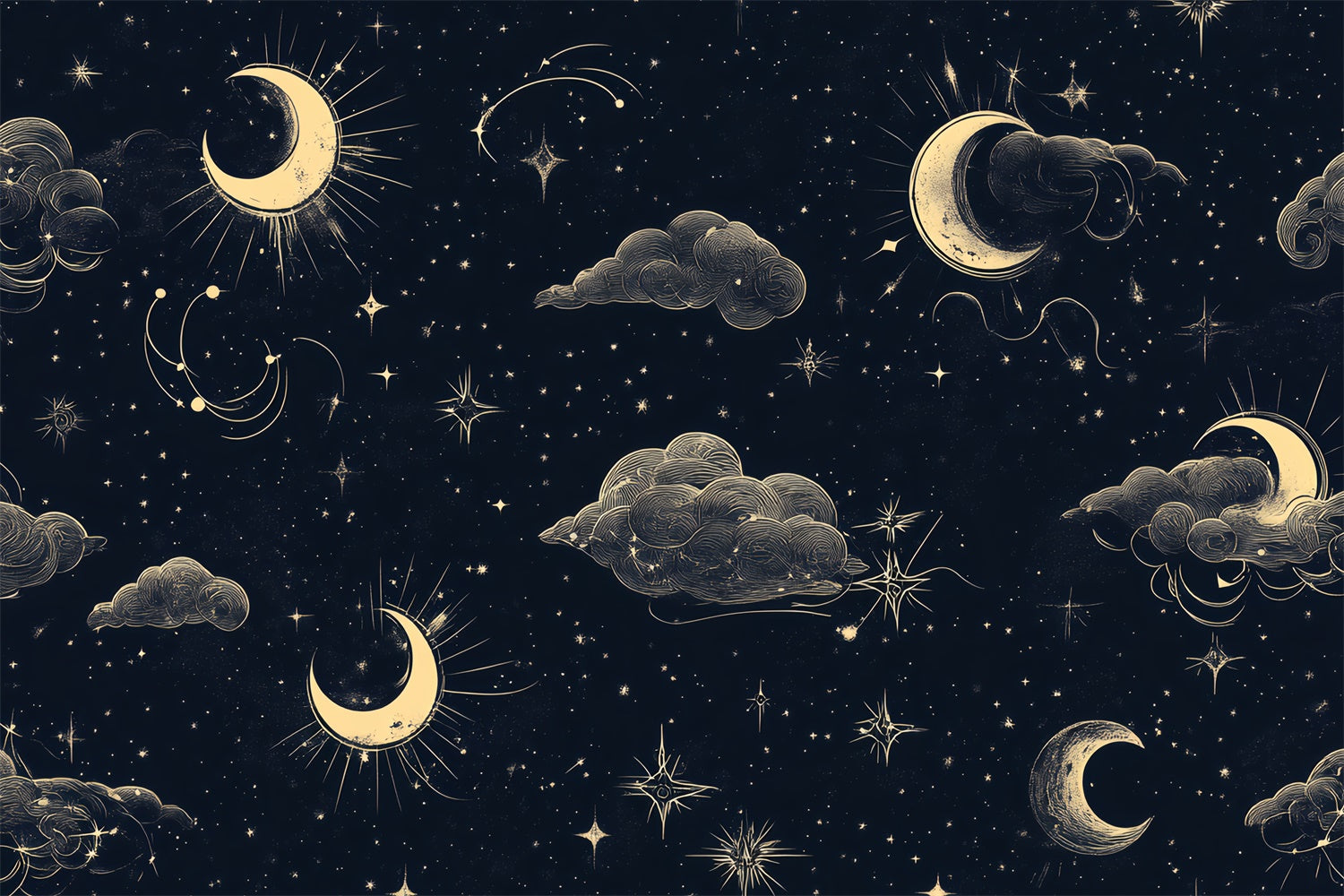 Night Sky Backdrops Mystical Clouds Crescent Moon Backdrop UK CSH4-259