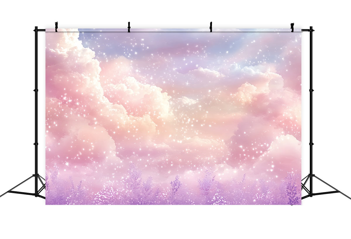 Cloud Photo Backdrop Lavender Sky Glittering Clouds Backdrop UK CSH4-261
