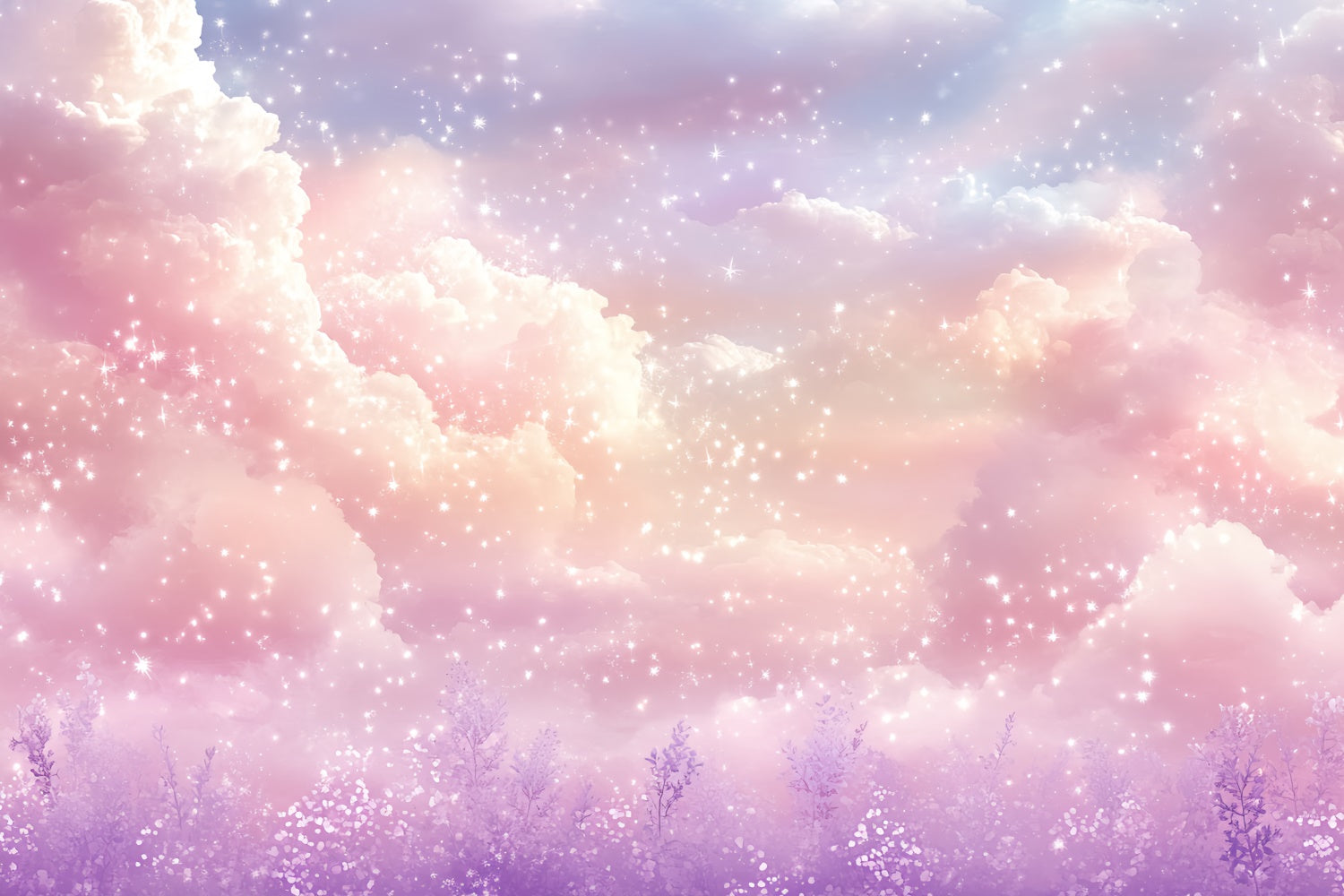 Cloud Photo Backdrop Lavender Sky Glittering Clouds Backdrop UK CSH4-261