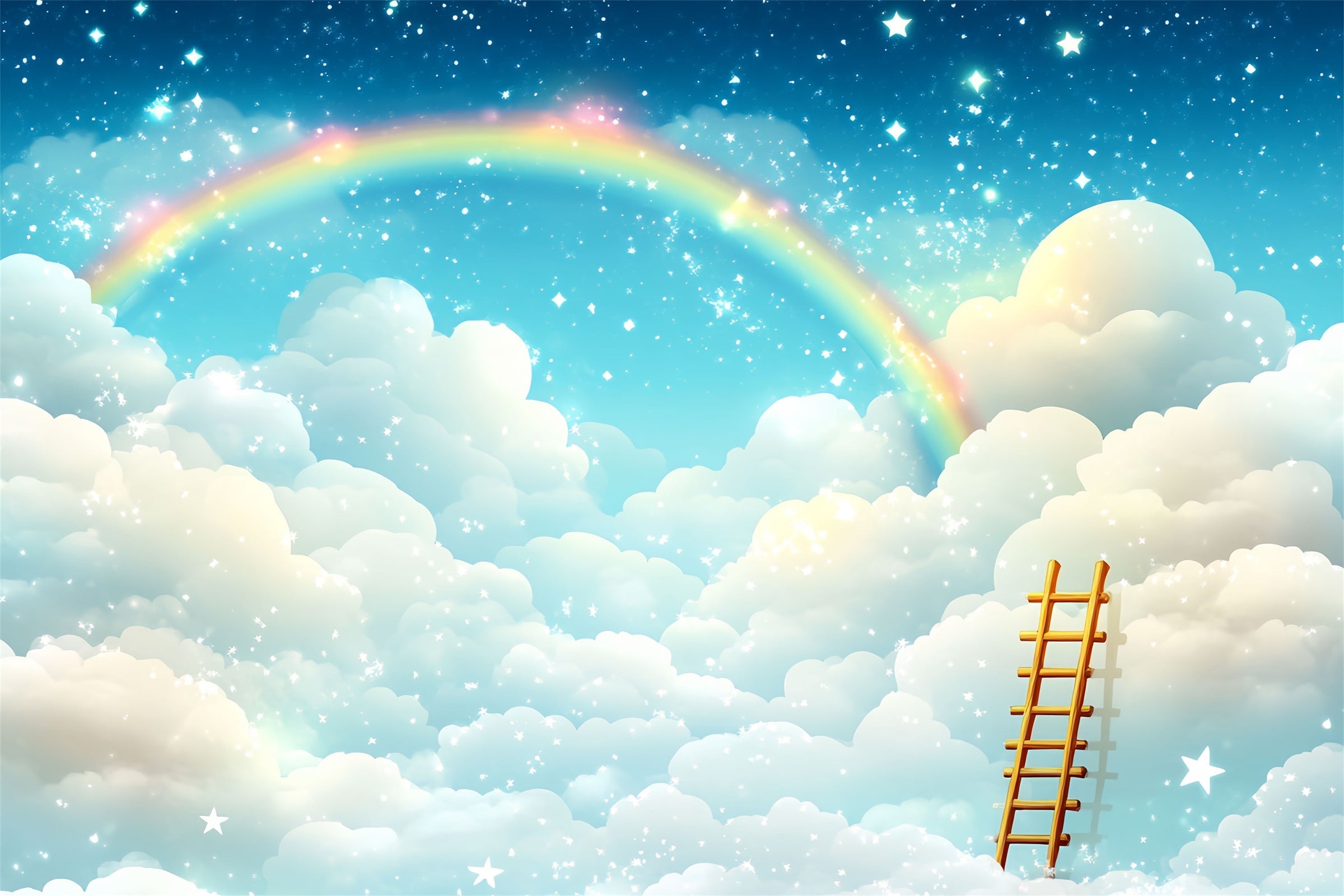 Rainbow And Clouds Backdrop Rainbow Sky Fantasy Backdrop UK CSH4-264