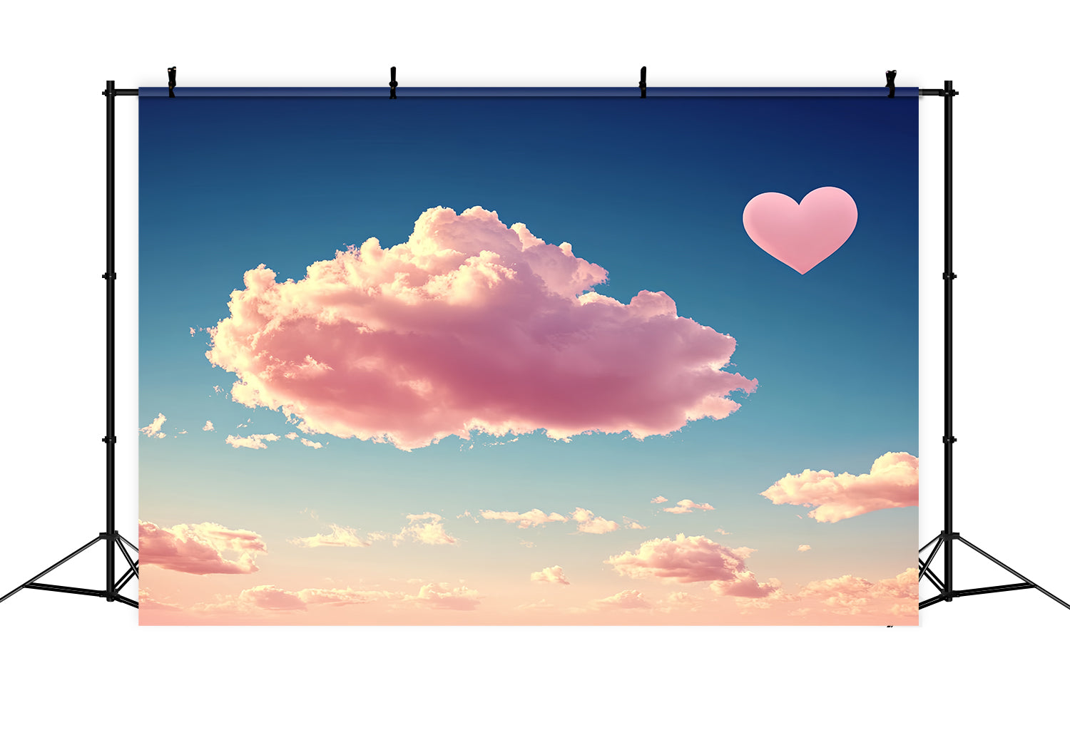 Pink Clouds Backdrop Romantic Pink Clouds Heart Backdrop UK CSH4-265