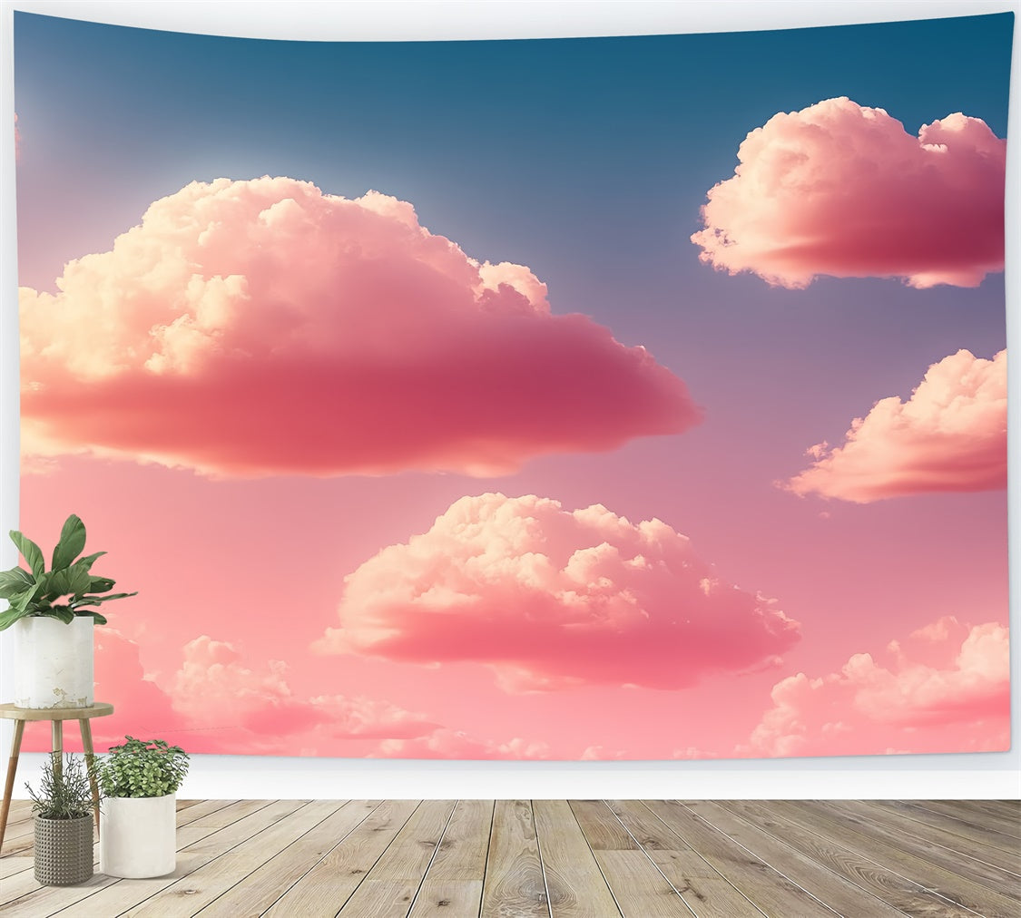 Cloud Photo Backdrop Fluffy Clouds Rosy Sky Backdrop UK CSH4-266