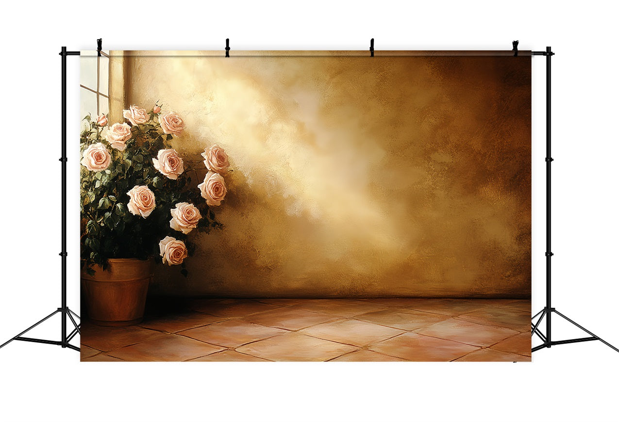 Vintage Backdrops Sunlight Roses Corner Backdrop UK CSH4-279