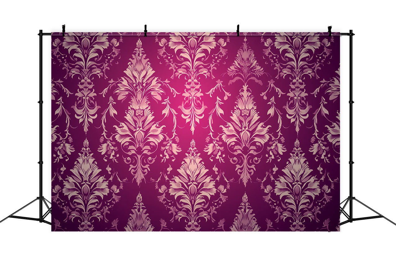 Backdrop Vintage Burgundy Damask Floral Pattern Backdrop UK CSH4-282