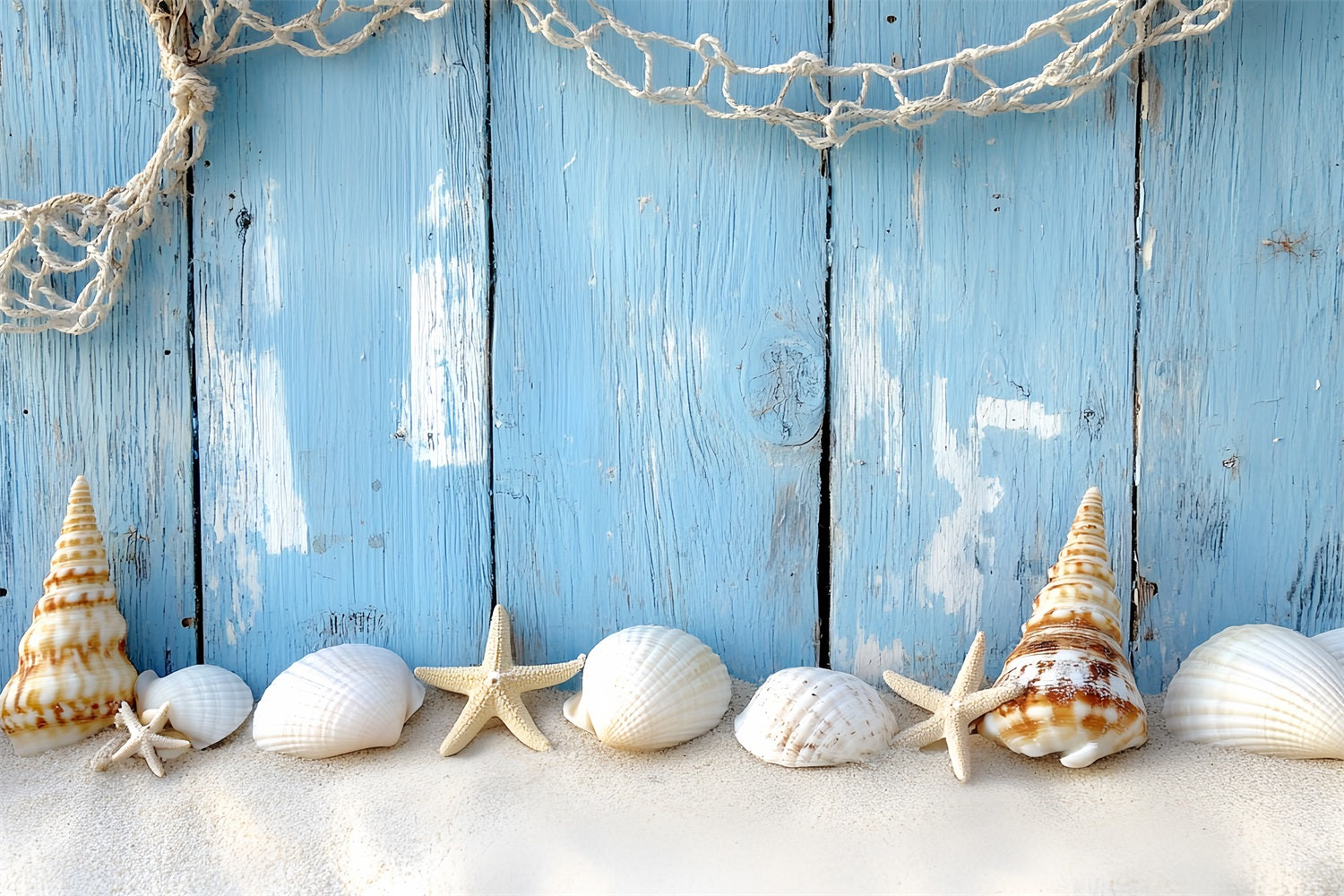 Vintage Backdrop Blue Wood Seaside Photography Backdrop UK CSH4-295