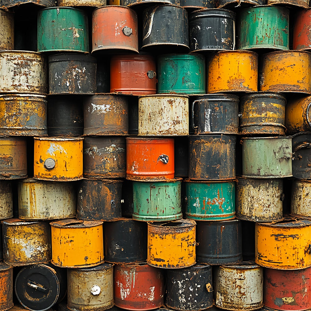Vintage Backdrop Oil Barrel Wall Backdrop UK CSH4-303