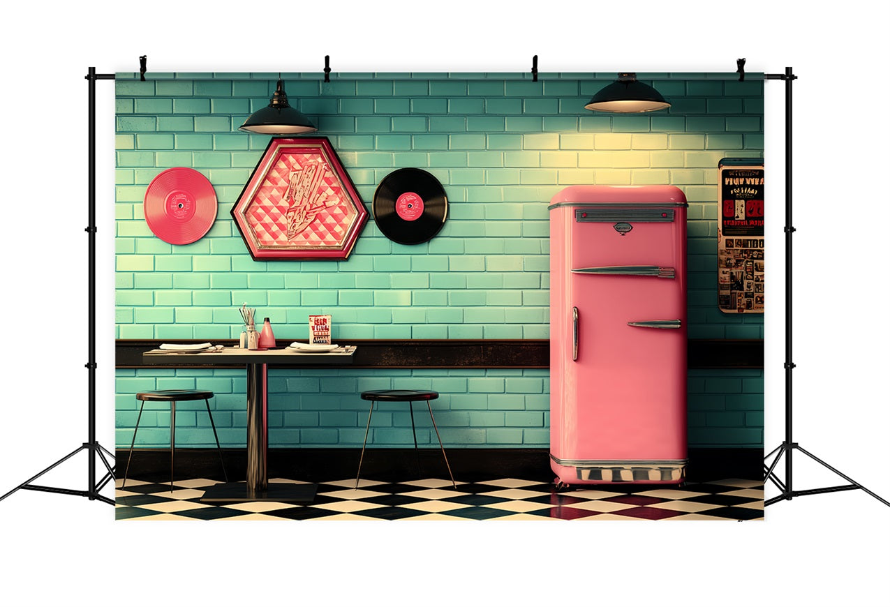 Retro Backdrops Vinyl Record Diner Vintage Backdrops UK CSH4-316
